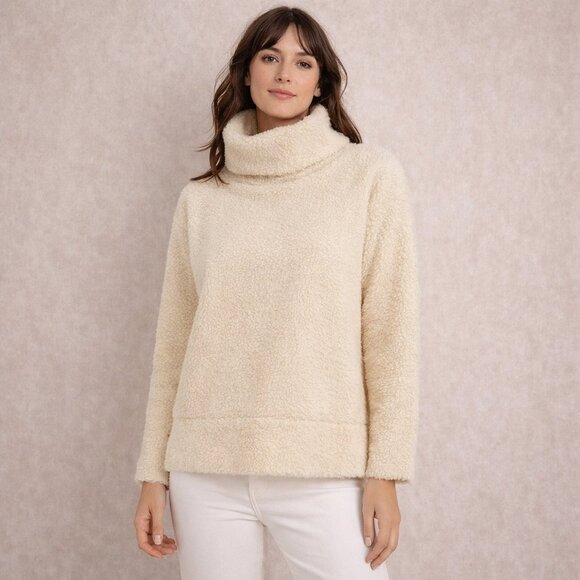 Tuckernuck Sweaters - Tuckernuck Rollins Sherpa Pullover Tan Cowl Neck Cozy Luxe Chic M